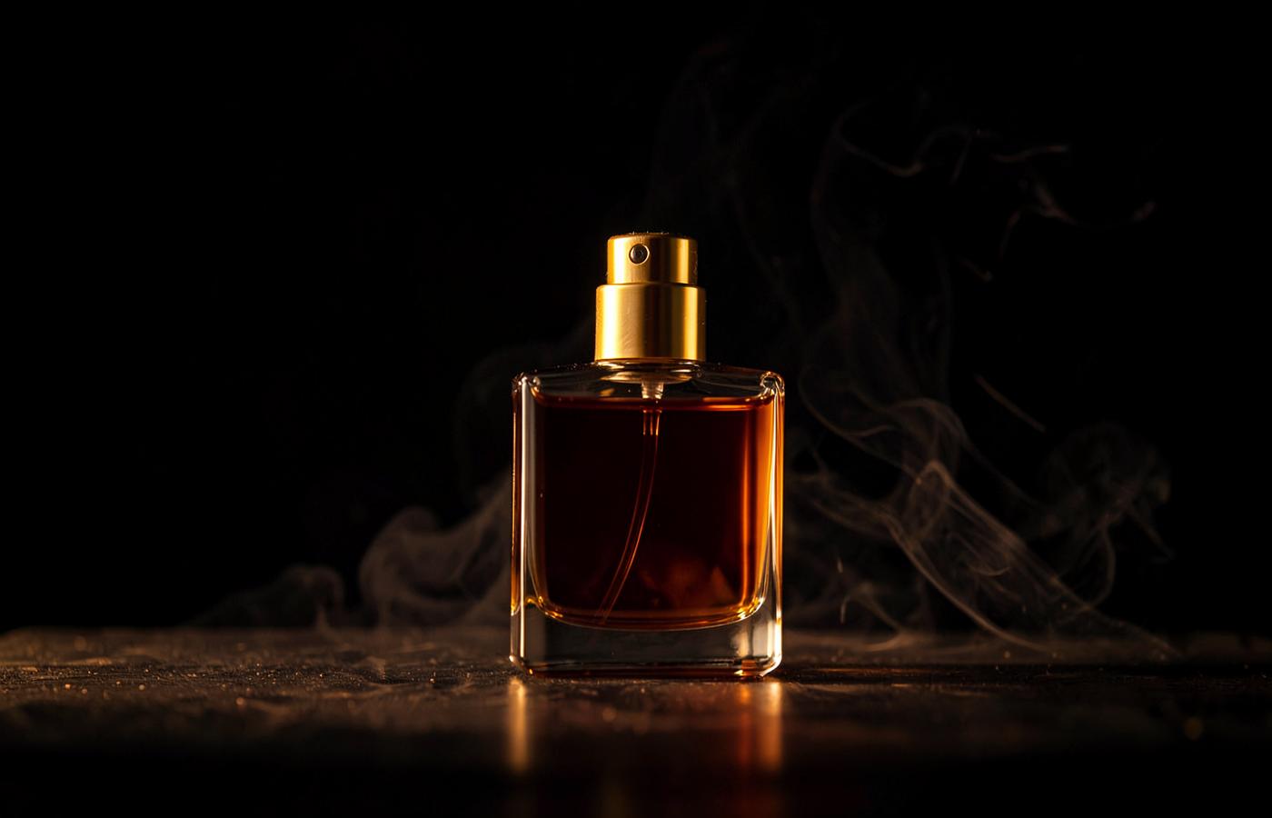 Noir Signature fragrance in warm light